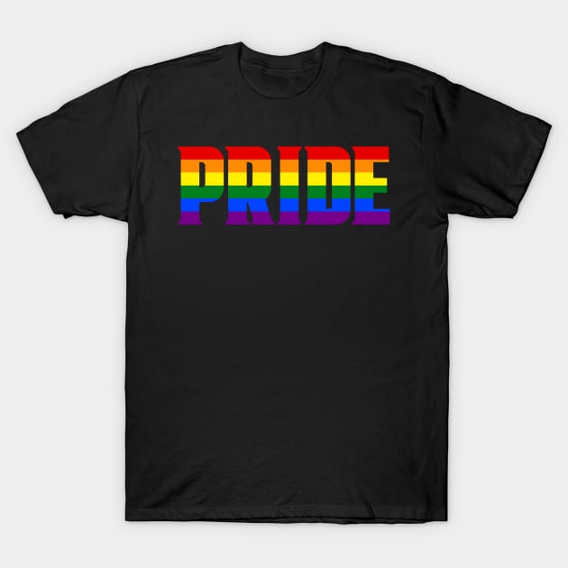 Pride Love Rainbow Font T-Shirt by sanseffort